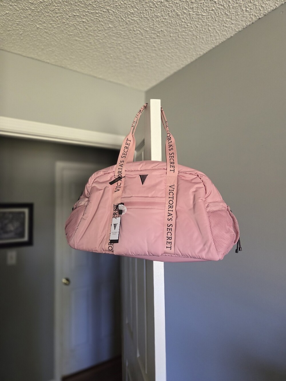 Victoria's Secret Light Pink Travel Duffel with Logo Straps